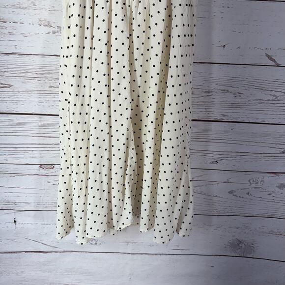 Old Navy Women's Ivory Black Dot Ruffle Cami Dress Size Large - Picture 11 of 11